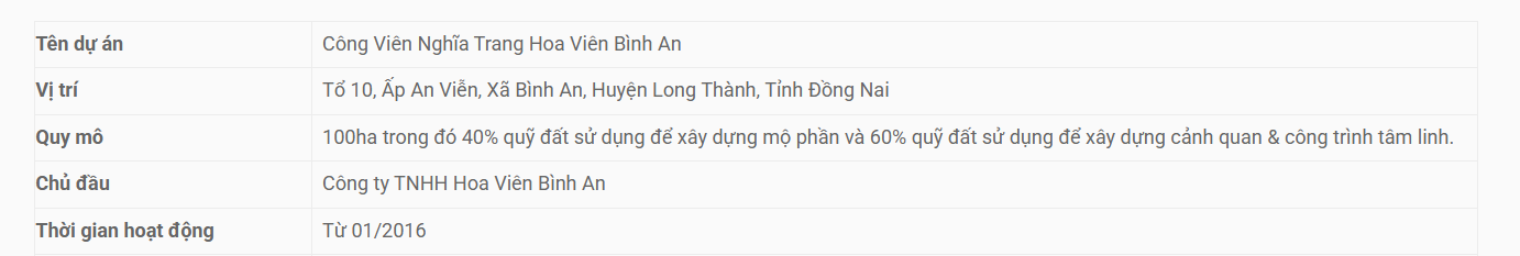 hoa viên nghĩa trang bình an